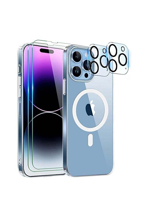 iPhone 14 Pro Max Case, with 2 Pack Screen Protector + 2 Pack Lens Protector,[No.1 Strong Magnets][N