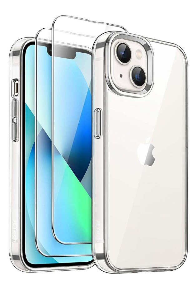 3-in-1 iPhone 13 Mini Case – Includes 2 Tempered Glass Screen Protectors, Non-Yellowing Shockproof B