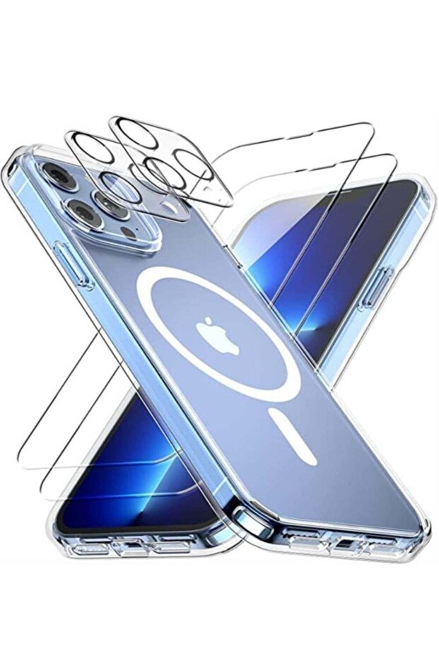 [1+2+2] Case for iPhone 14 Pro, with 2 Pcs Tempered Glass Screen Protector + 2 Pcs Camera Lens Prote