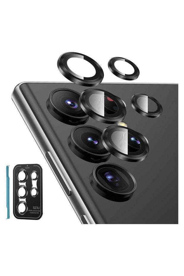 ELTERAZONE Compatible With Samsung Galaxy S23 Ultra Camera Lens Protector, HD Tempered Glass Metal L