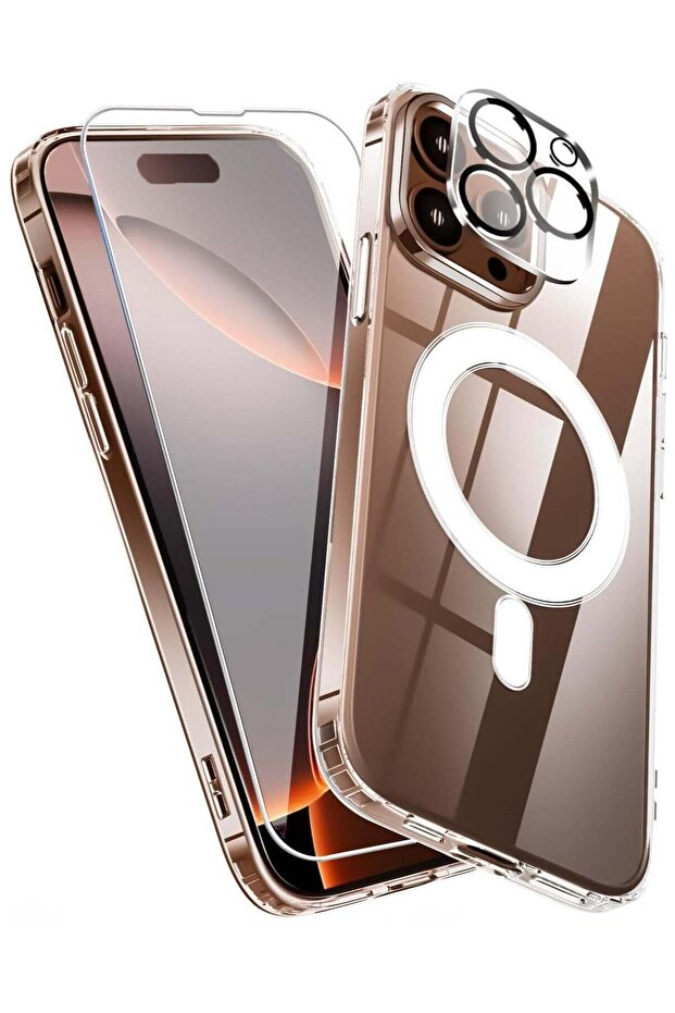 iPhone 16 Pro Max Case – Crystal Clear Magnetic Case with Screen Protector & Camera Cover, Compatibl