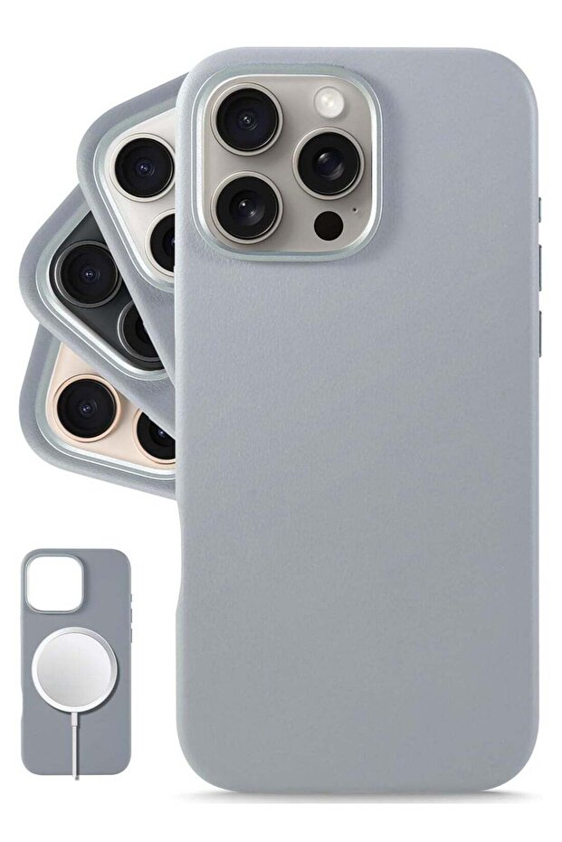 Classic European Leather Phone Case for iPhone 16 Pro – Gladius/Grey, Smoothens & Softens Over Time,