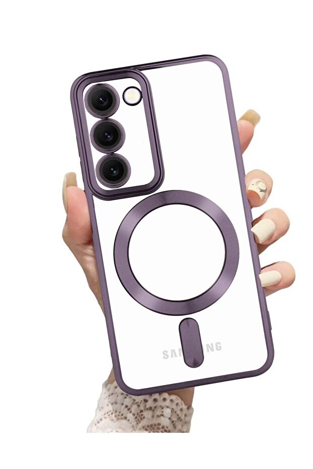 Magnetic Clear Case for Galaxy S23 Plus Case,Compatible with MagSafe, Love Heart Design Electroplate