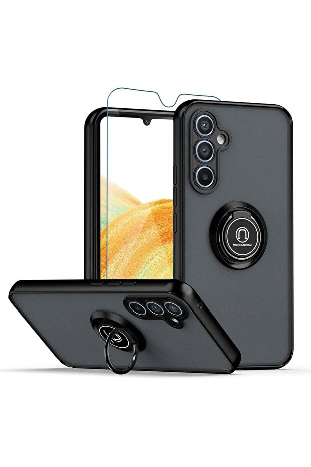 Galaxy A34 5G Case with Screen Protector, Shock-Absorption Anti-Scratch Phone Case with Kickstand, M