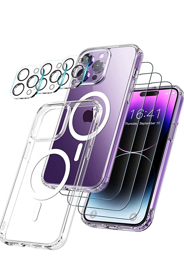 [7 in 1] for iPhone 14 Pro Max Case,with 3 Pack Screen Protector + 3 Pack Camera Lens Protector,Ultr