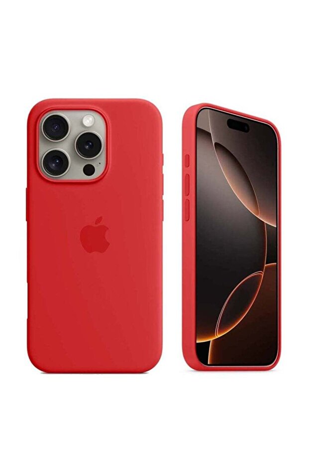 Apple iPhone 16 Pro 2024 Premium Soft Liquid Silicone Case Cover – Red – Shockproof Slim Fit Anti-Sc