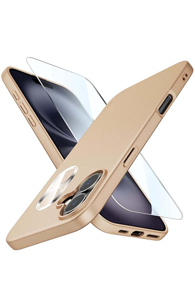 Ultra-Thin Matte iPhone 16 Case with Enhanced Lens & Screen Protectors – Shockproof, Anti-Scratch, L