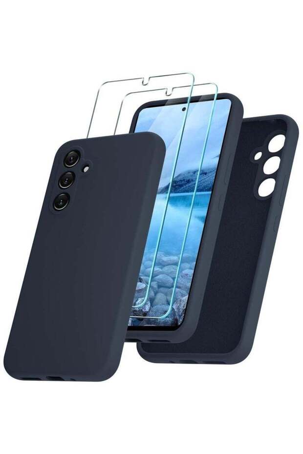 Samsung Galaxy A54 5G Case – Silicone Phone Case with 2 Screen Protectors, Soft Anti-Scratch Microfi