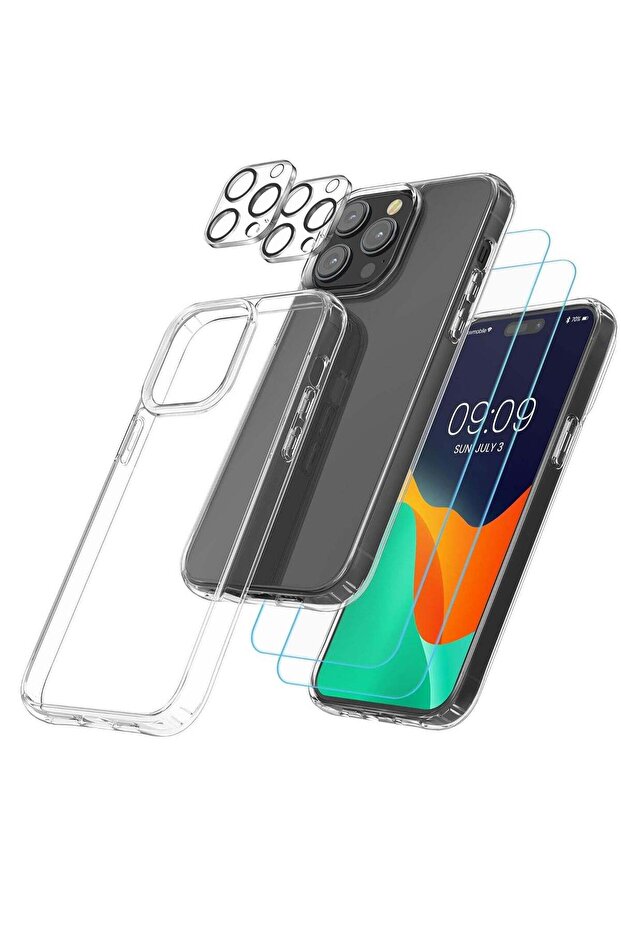 5-in-1 Clear Case Set for Apple iPhone 14 Pro Max – Includes Screen & Camera Protectors – Transparen