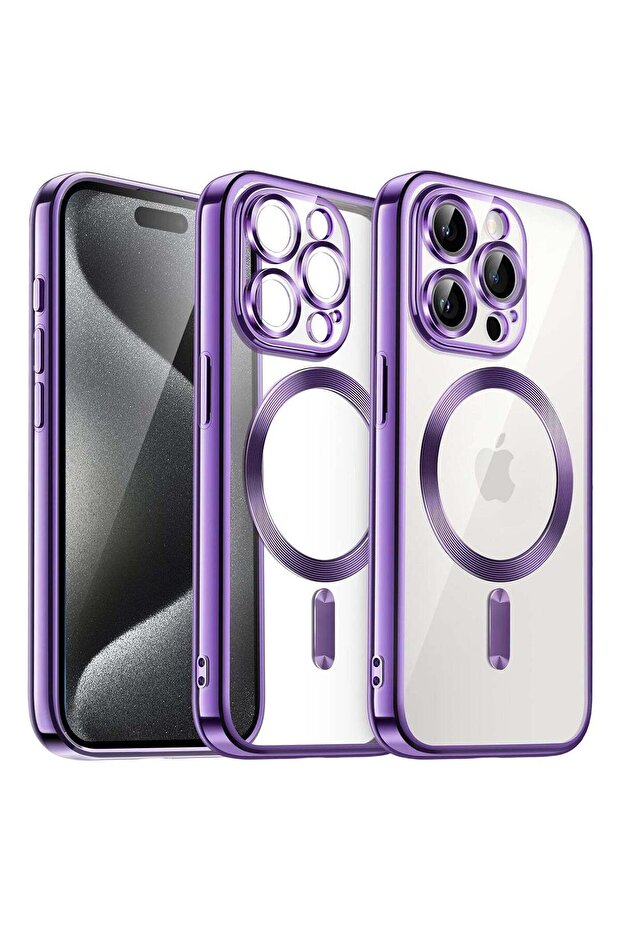 Electroplated Case for iPhone 15 Pro Max 6.7-Inch, Camera Lens Full Protection, Compatible with MagS