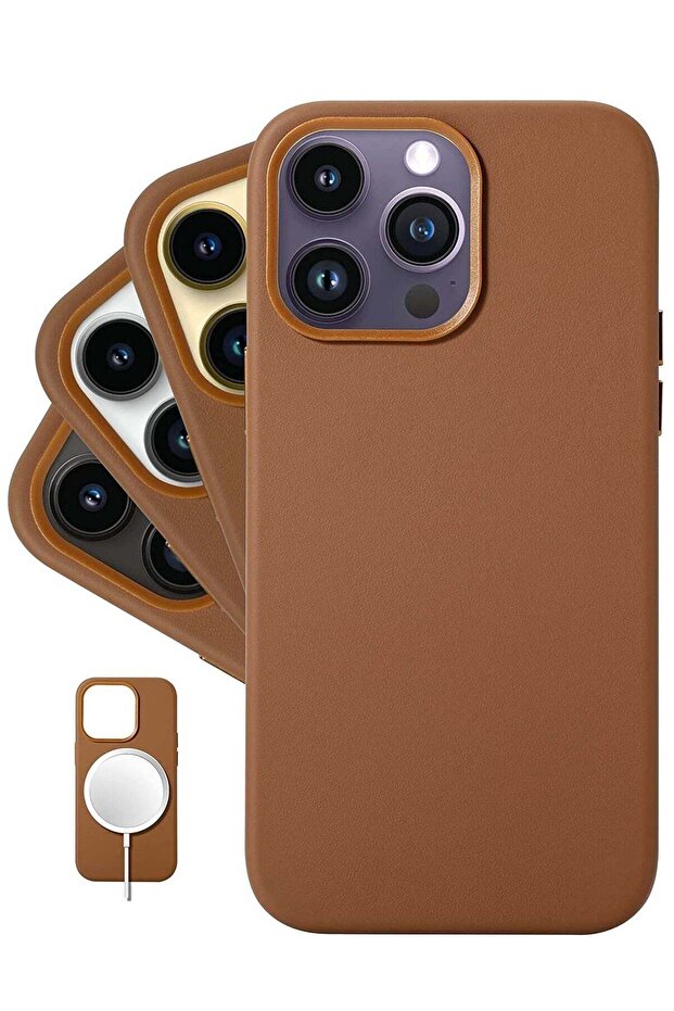 (for iPhone 14 Pro Max) - European Nappa Leather Case - Smoothen and Soften Over Time - Compatible w