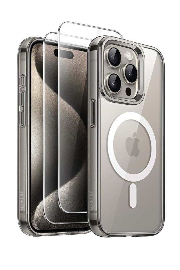 3 in 1 Magnetic Case for iPhone 15 Pro Max 6.7-Inch with 2 Pack Tempered Glass Screen Protectors, Co