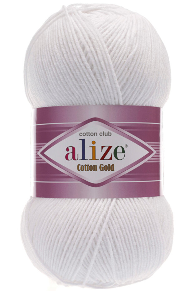 Cotton Gold Cotton Hand Knitting Yarn 55 White 100 Grams 330 Meters