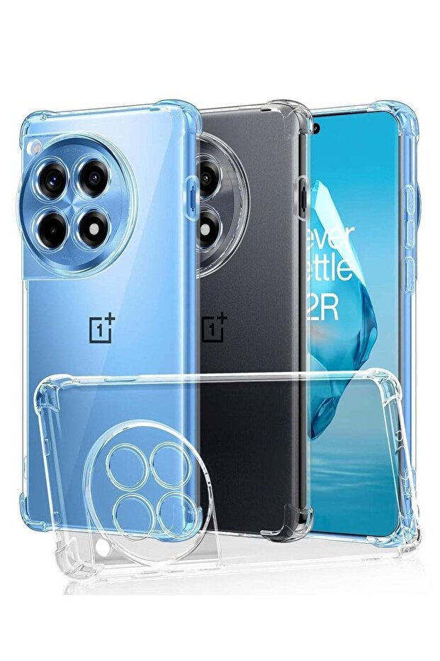 OnePlus 12R 2024 Clear Case Cover | Liquid Gel Rubber Bumper Protection | Shockproof Hard Shell Prot