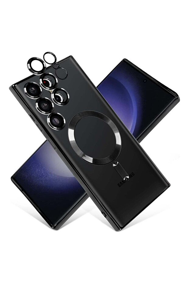 Magnetic Clear Case for Samsung Galaxy S23 Ultra with Camera Lens Protector Magsafe Compatible Elect
