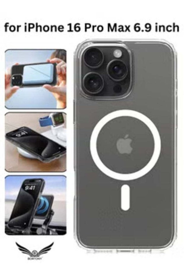 iPhone 16 Pro Max 6.9 inch Magnetic Crystal Clear Case – Slim, Shockproof, and Wireless Charging Com