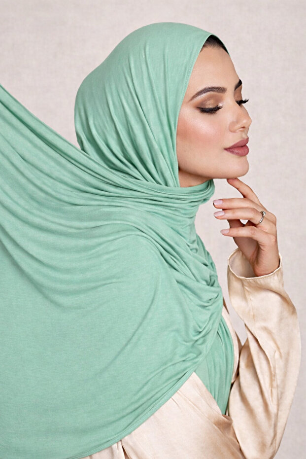 Ultra Soft Mint Green Combed Cotton Shawl Non-Slip Shawl Anti-Sweat Flowy Shawl