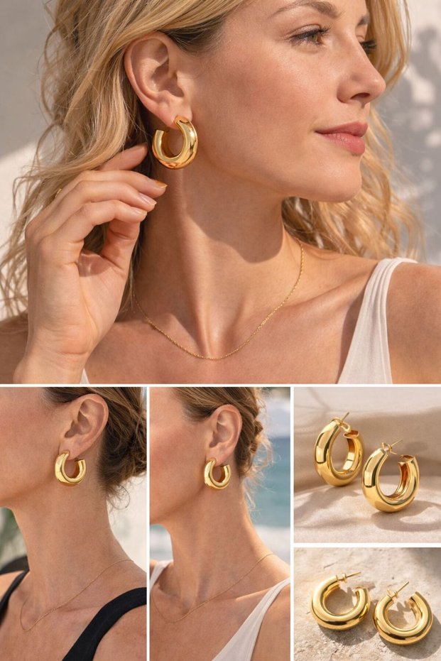 Lightweight Chunky Hoop Earrings