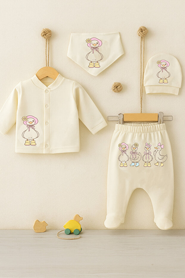 Hospital Discharge Set Newborn Set Duck Printed Cotton