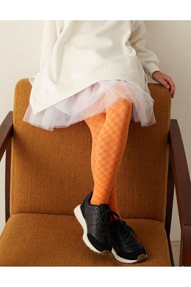 Pretty Girl's Orange Pantyhose
