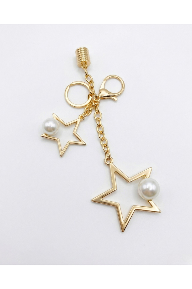 Star bag charm ornament gold color 2 pieces