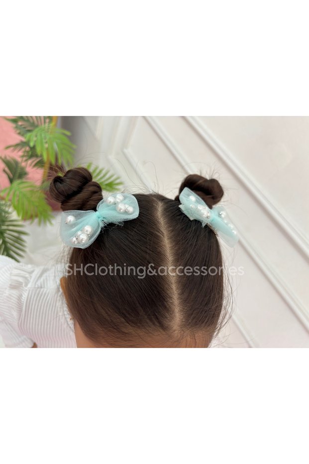 Girl's Bowknot Pearl Clip Buckle
