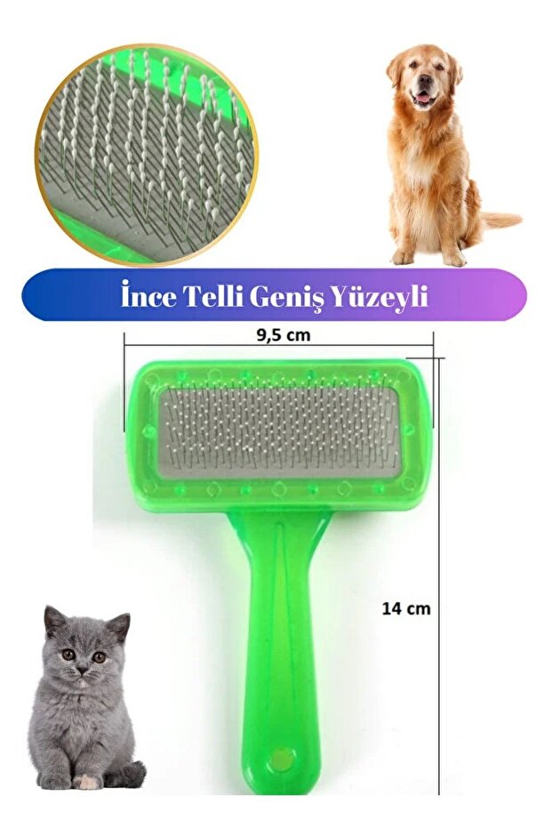 Transparent Wire Pet Grooming Brush Green