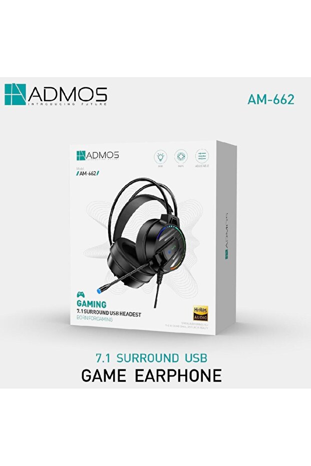 سماعة رأس للألعاب AM-662 بتقنية الصوت المحيطي 7.1 ومنفذ USB