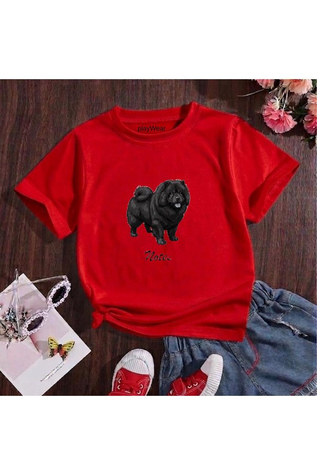 Chinese Lion Black Printed 100% Cotton Crew Neck Kids Unisex T-Shirt 5 6 -7 8-9 10 -11 12 Years Old