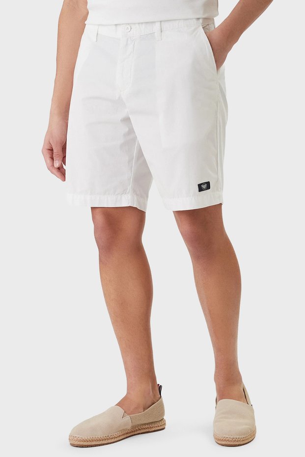 100% Cotton Regular Fit Logo Regular Waist Short Men's Shorts Em000591 Af20428 U0002