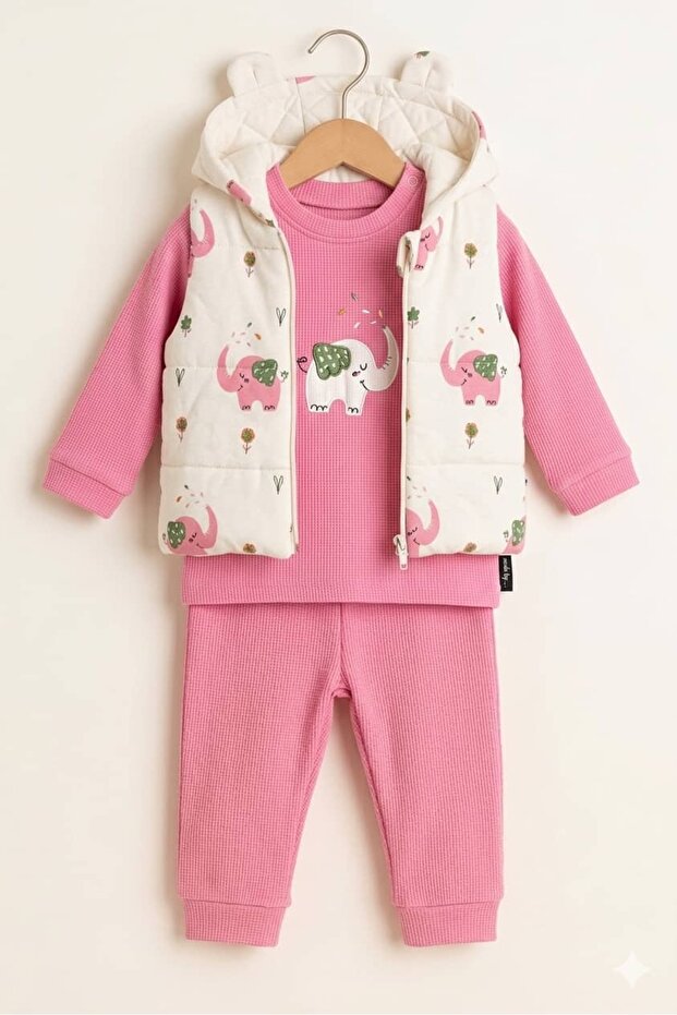 Baby Girl 3-Piece Set with Vest