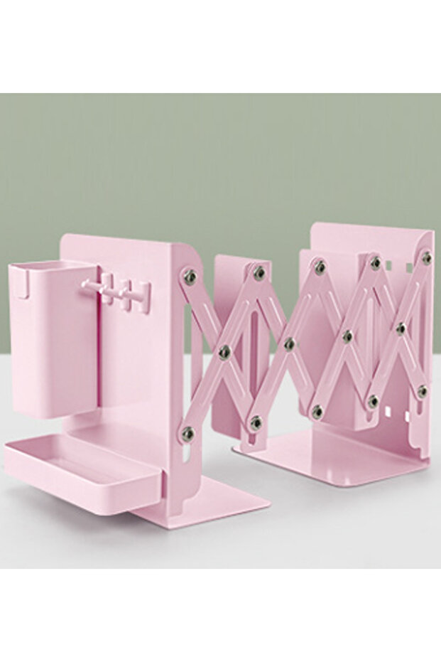 Retractable Foldable Book Storage Rack on Tabletop - 1