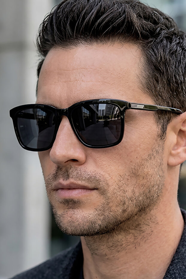 Handmade Acetate - Polarized - Uv400 Protected Black Color Men's Sunglasses 54 Ekartman Dkg6286C1