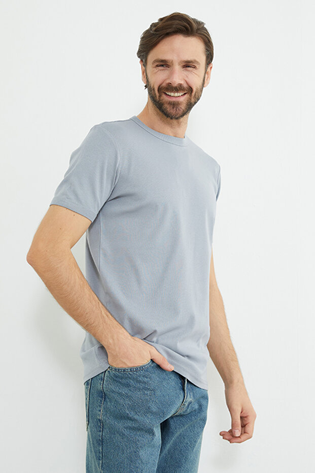Μπλουζάκι Basic Crew Neck Ribbed - 2