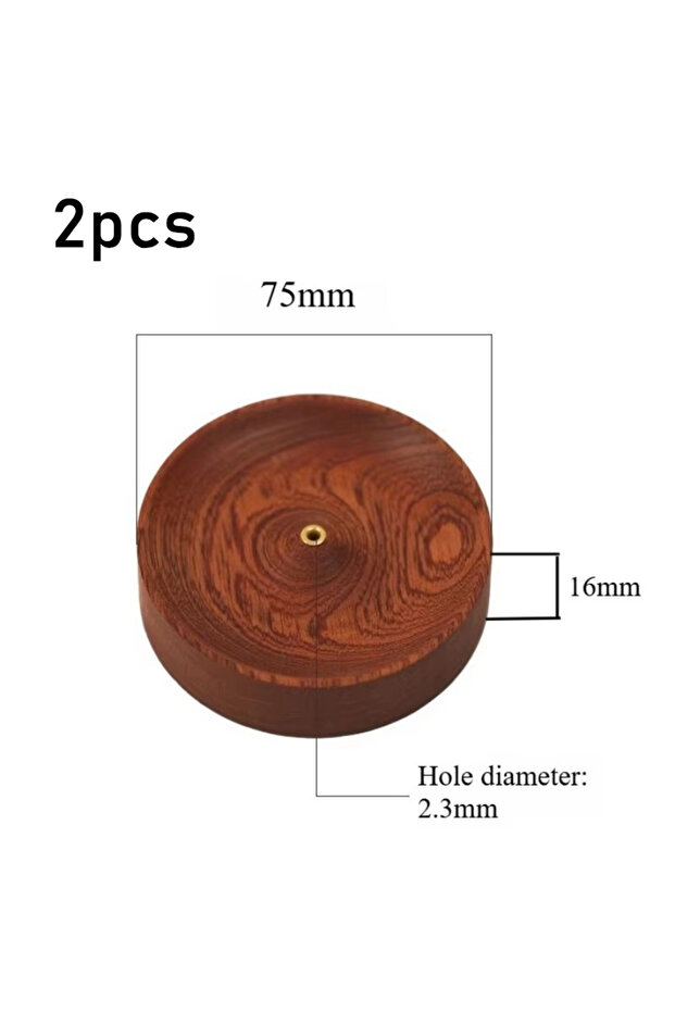A 2pcs Round Solid Wood Incense Stick Holder Sandalwood Agarwood Incense Burner Handmade Tea Ceremon