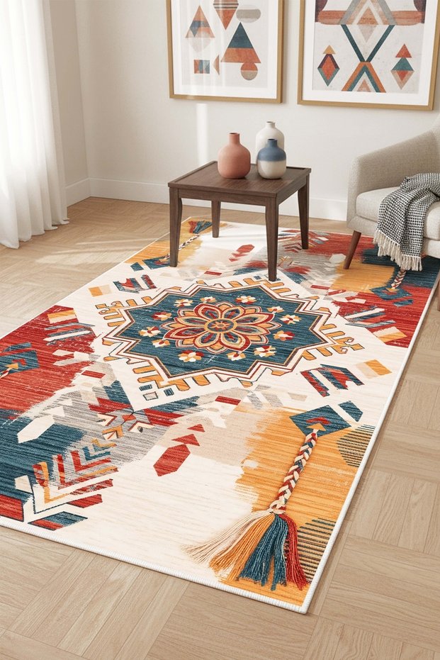 Machine Washable Non-Slip Base Stain-Resistant Digital Living Room Carpet Kitchen Carpet Rug and Runner