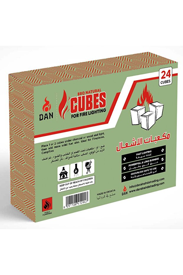 DAN DAN BBQ Lighting Charcoal Cubes, 24 pcs