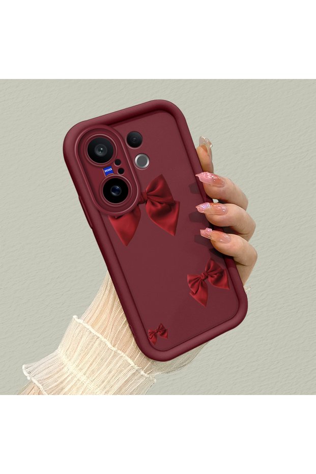 Vivo X200 Fe Compatible High-Quality Bow Ribbon Silicone Phone Case