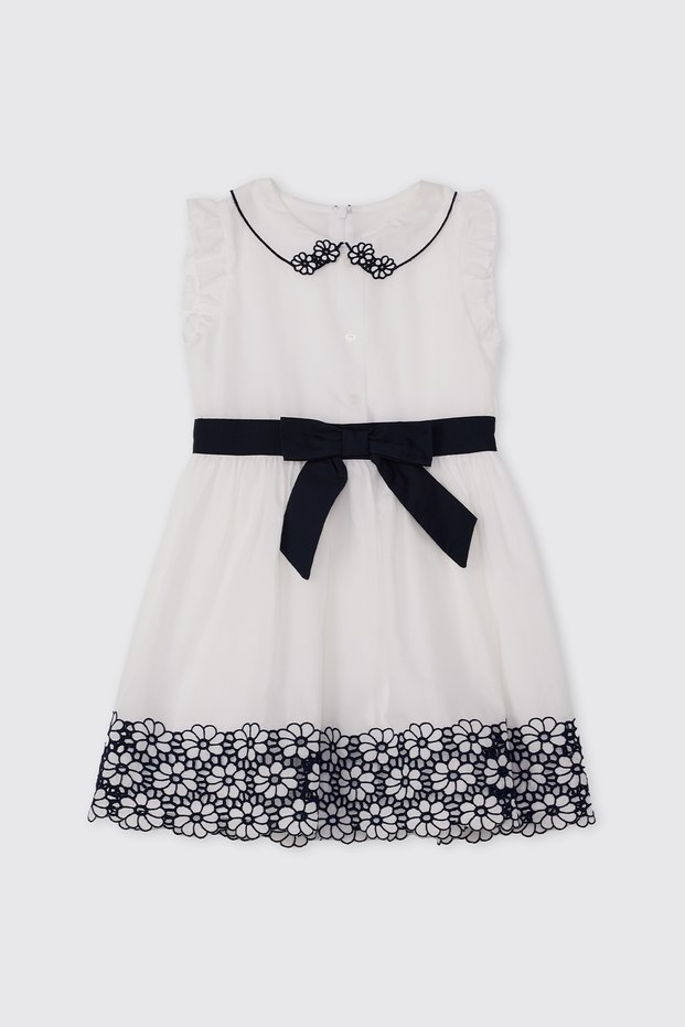 White Dress with Ribbon Detail