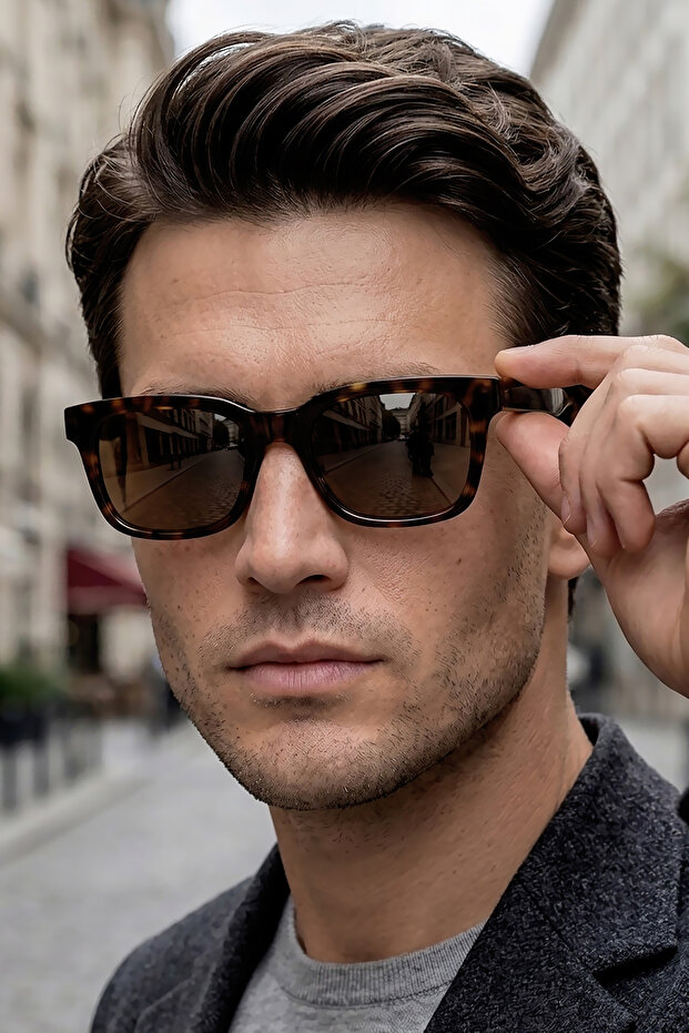 Handmade Acetate - Polarized - Uv400 Protection Brown Men's Sunglasses 52 Ekartman Dkg6293C2