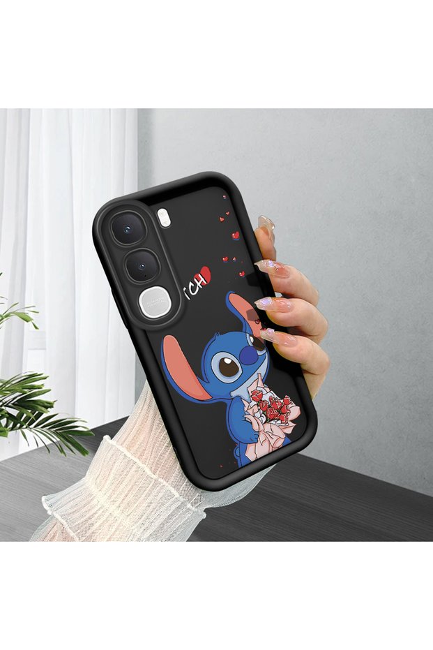 Vivo Y31/Y21D Compatible Shockproof Camera Protected Black Silicone Stylish Print Case