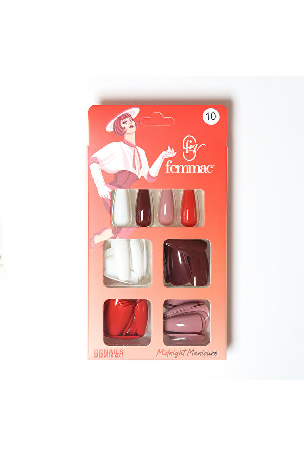 Midnight Manicure Press-On False Nails – Reusable, Lightweight, Salon Finish, 10 Cliff