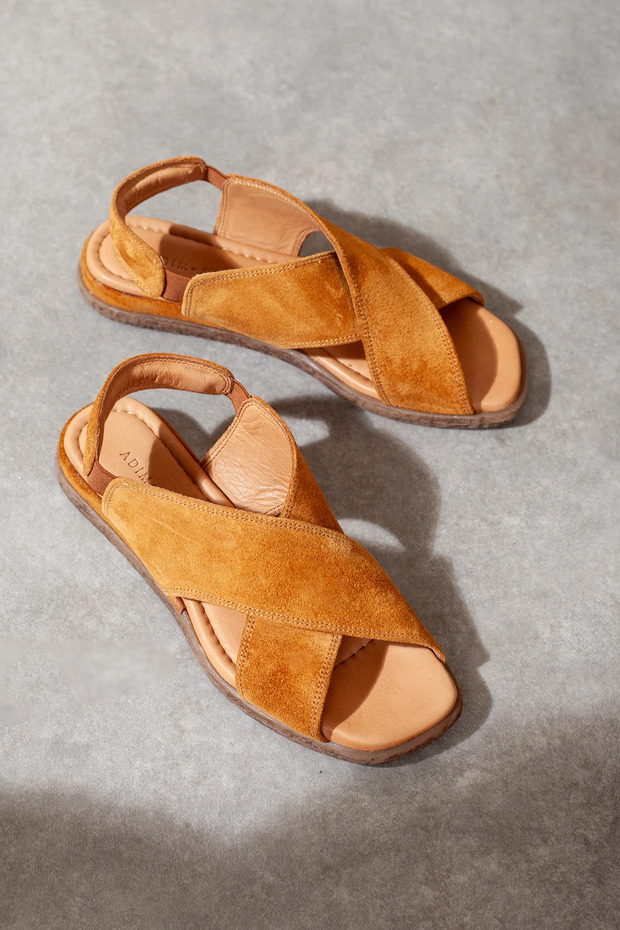 Women's Cross Belted Genuine Leather Sandals