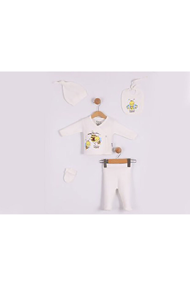 Bee Printed 5-Piece Unisex Hospital Outfit Set