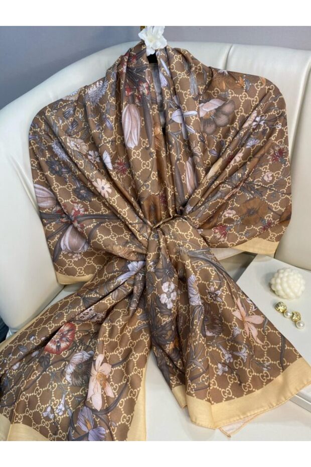 شال قطني ناعم بنقشة الزهور 65355
