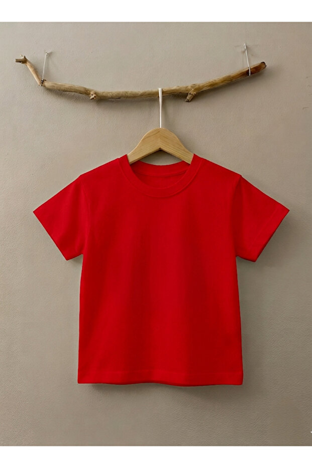 100% Cotton Unisex Kids Plain T-Shirt - Crew Neck Short Sleeve Basic T-Shirt