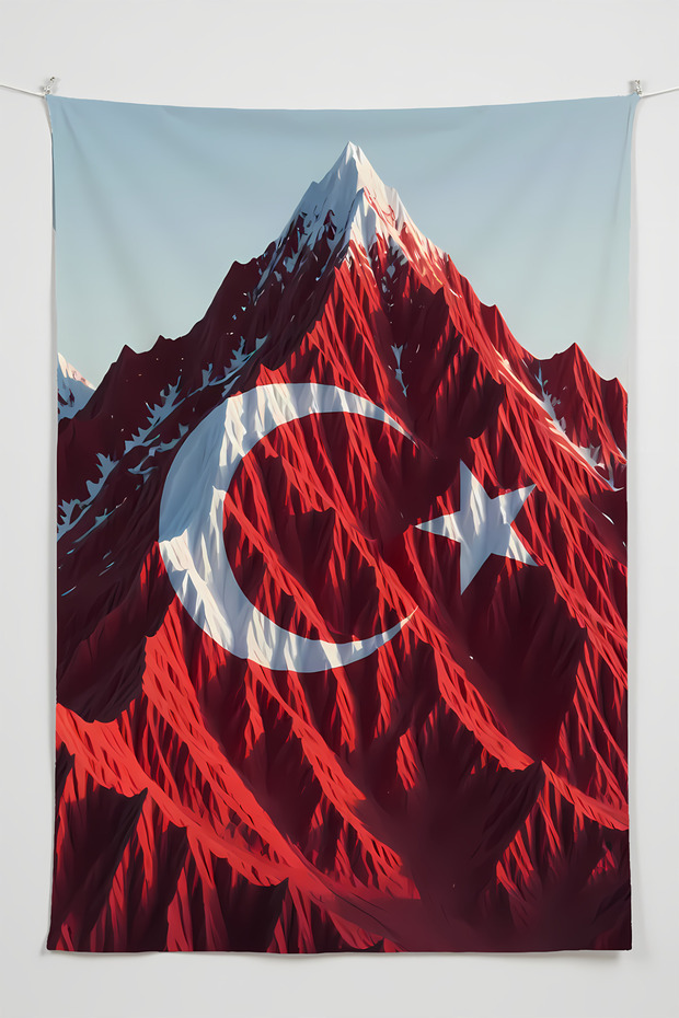 Turkish Flag Gamer Room Wall Covering – Anime & Fantasy Design, Setup Decor, Large Size