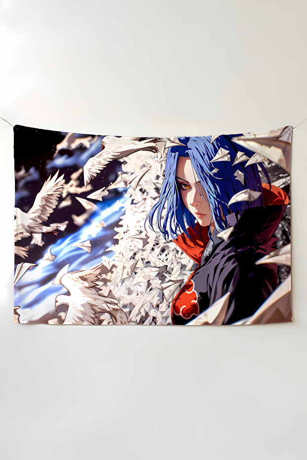 Konan Naruto Themed Wall Tapestry – Large Size Tapestry Wall Carpet, Game Anime Movie Room Decor