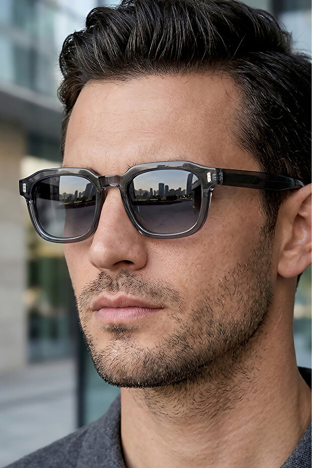 Handmade Acetate - Polarized - Uv400 Protection Smoked Color Men's Sunglasses 51 Ekartman Dkg6296C1