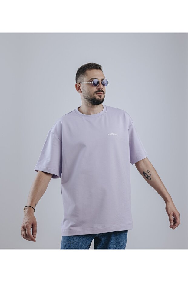 The Printed Oversized Mens Tshirts, Purple, SF15-3PPL , Size-M